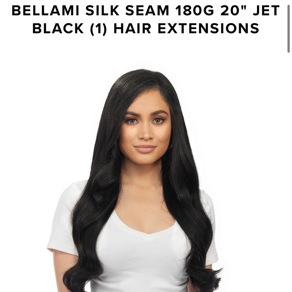Bellami 20inch jet black silk seam extensions